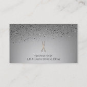 Roos Gold Salon Stylist Schaar Grijs Glitter Visitekaartje (Achterkant)