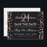 Roos Gold Save Date 21st Birthday Confetti Black Save The Date<br><div class="desc">Het elegante "21st Birthday Party"-ontwerp met Roos Gold Faux Glitter Confetti Black en tekst op maat en details. Eenvoudig te gebruiken en eenvoudig aan te passen. Bestel vandaag nog!</div>