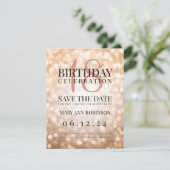 Roos Gold Save the Date 18th Birthday Party (Staand voorkant)