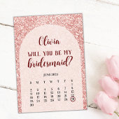 Roos Gold Save the Date Bridesmaid proposal Kaart