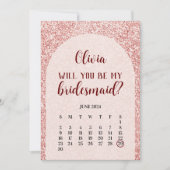 Roos Gold Save the Date Bridesmaid proposal Kaart (Voorkant)