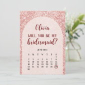 Roos Gold Save the Date Bridesmaid proposal Kaart (Staand voorkant)