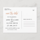Roos Gold Save the Date Briefkaart Rustic (Achterkant)