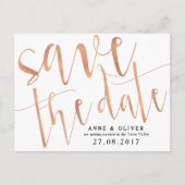 Roos Gold Save the Date Briefkaart Rustic (Voorkant)