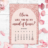 Roos Gold Save The Date Maid Maid of Honor proposa Kaart