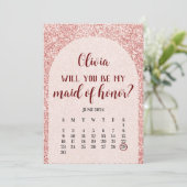Roos Gold Save The Date Maid Maid of Honor proposa Kaart (Staand voorkant)