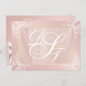 Roos Gold Save the Date Monogram (Voorkant / Achterkant)