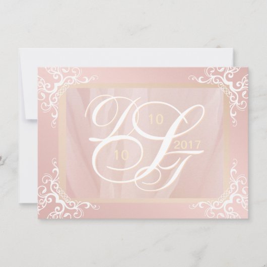 Roos Gold Save the Date Monogram (Voorkant)