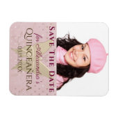 Roos Gold Save the Date Quinceanera Photo Magneet (Horizontaal)