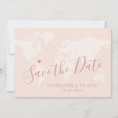 Roos Gold Save the Date Wereldkaart Destination (Voorkant)