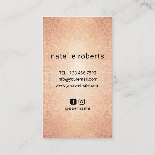 Roos Gold Scissor & Hand Logo Hair Stylist Salon Visitekaartje (Achterkant)