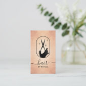Roos Gold Scissor & Hand Logo Hair Stylist Salon Visitekaartje (Staand voorkant)