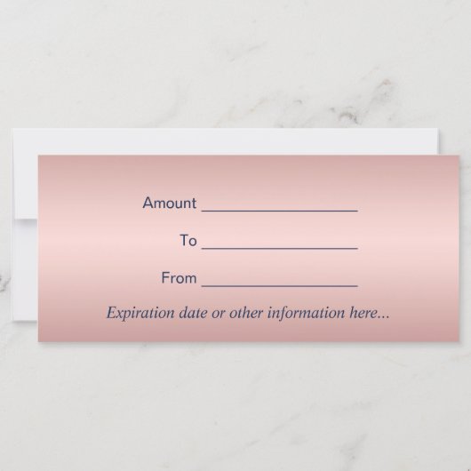 Roos Gold Scissor Navy Blue Hair Cadeaubonnen (Achterkant)