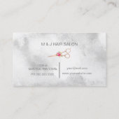 roos Gold Scissors Floral Hair Stylist Salon Visitekaartje (Achterkant)
