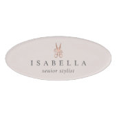 Roos Gold Scissors Logo | Salon Employee Naambadge (Voorkant)