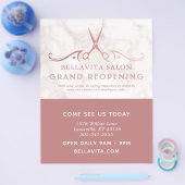Roos Gold Scissors Marble Salon Covid ReOpening Flyer (Enkel)