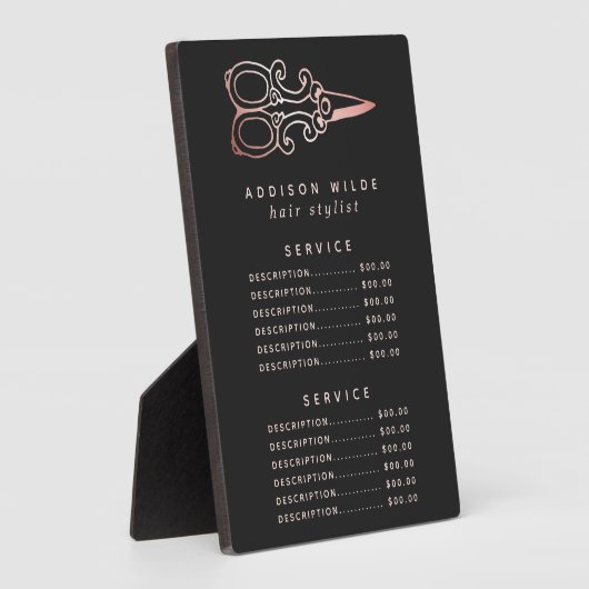  Roos Gold Scissors - Prijsmenu Fotoplaat (Zijkant)