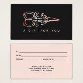  Roos Gold Scissors Salon Gift Kaart (Voorkant /achterkant)
