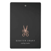 Roos Gold Scissors Salon Logo Mini Klembord (Achterkant)