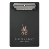 Roos Gold Scissors Salon Logo Mini Klembord (Voorkant)