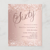 Roos Gold Script 60th Birthday Budget Innodiging (Voorkant)