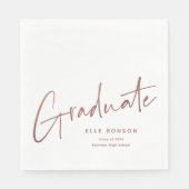 Roos Gold Script Afstuderen eenvoudig Afstuderen Servet (Voorkant)