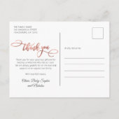 Roos Gold Script Baby meisje foto collage dank u Briefkaart (Achterkant)