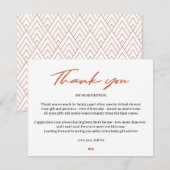 Roos Gold Script baby Virtual Shower Bedankt (Voorkant / Achterkant)