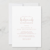 Roos Gold Script Bridesmaids Luncheon Shower Kaart (Voorkant)