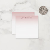 Roos Gold Script Elegant Modern Eenvoudige Sjabloo Notitiekaartje (Voorkant / Achterkant in situ)