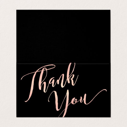 Roos Gold Script Font Calligrafie Dank u Visitekaartje (Buitenkant ongevouwen)