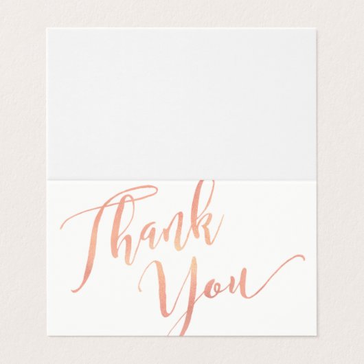 Roos Gold Script Font Calligrafie Dank u Visitekaartje (Buitenkant ongevouwen)