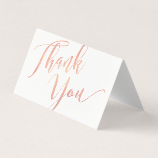 Roos Gold Script Font Calligrafie Dank u Visitekaartje (Voorkant)