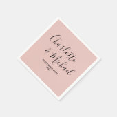 Roos Gold Script minimalistische bruiloft Servet (Hoek)