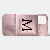 Roos Gold Script Monogram Case-Mate iPhone Case (Achterkant (horizontaal))