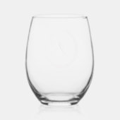 Roos Gold Script Monogram Letter Y Wijnglas Zonder Voet (Achterkant)