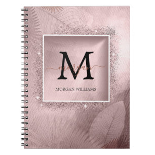 Roos Gold Script Monogram Notitieboek