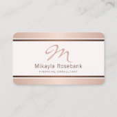 Roos Gold Script Monogram Professionele Consultant Visitekaartje (Voorkant)