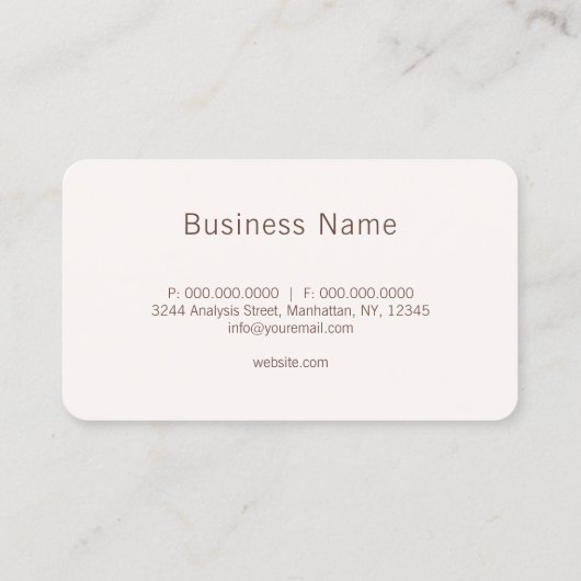 Roos Gold Script Monogram Professionele Consultant Visitekaartje (Achterkant)