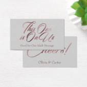 Roos Gold Script op Light Grey Drink Ticket Kaarte Visitekaartjes (Bureau)