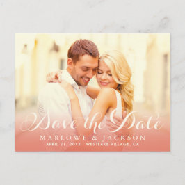 Roos Gold Script Overlay Foto Opslaan datumverhaal Aankondigingskaart