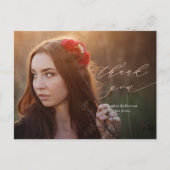 Roos Gold Script Photo Afstuderen Hartelijk dank Briefkaart (Voorkant)