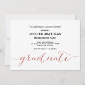 Roos Gold Script Photo Collage | afstudeerfeest Kaart (Achterkant)