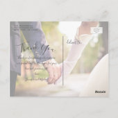 Roos Gold Script Photo Collage Wedding Dank u Briefkaart (Achterkant)