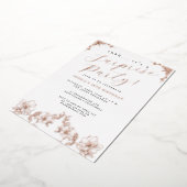 Roos Gold Script Roos Surprise Party Folie Folie Uitnodiging (Gedraaid)