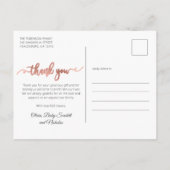 Roos Gold Script Simple Baby Foto Dank u Briefkaart (Achterkant)