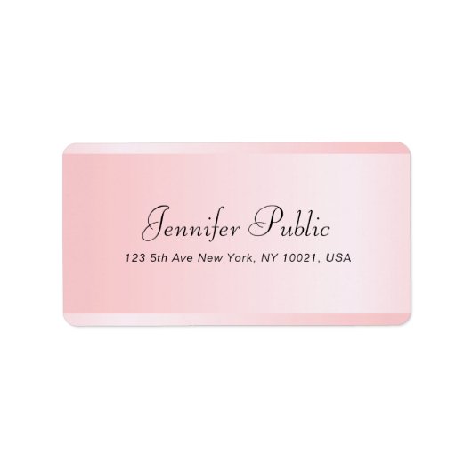 Roos Gold Script Sjabloon Elegant Typografie Etiket (Voorkant)