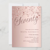 Roos Gold Script Stars 70e Verjaardag Kaart (Voorkant)