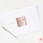Roos Gold Script Stars 70e Verjaardag Vierkante Sticker (Envelop)