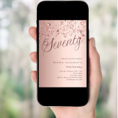 Roos Gold Script Stars 70th Birthday Luxury Kaart